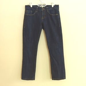 Cabi Jeans Brando Style 175 Straight Leg Low Rise Crop Dark Wash Denim - Size 2